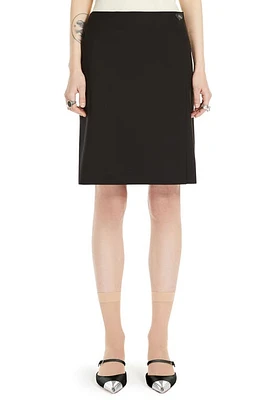 SPORTMAX Virgin Wool Wrap Skirt Black at Nordstrom,