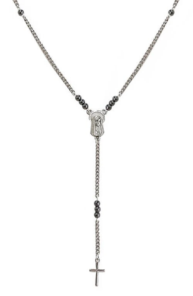 Ettika Men's Cross Lariat Necklace in Silver at Nordstrom