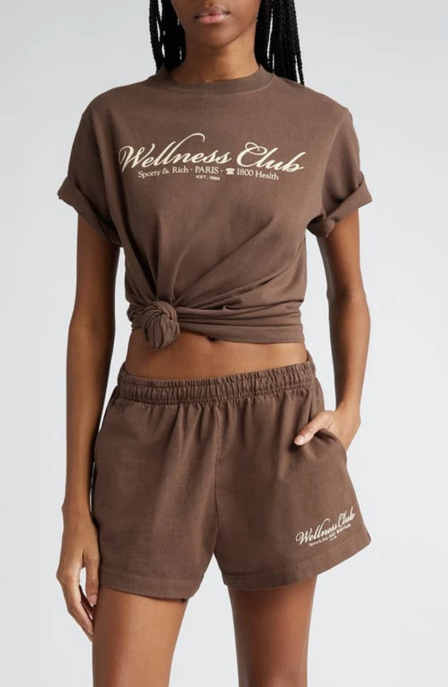 Sporty & Rich Wellness Club Cotton Graphic T-Shirt Chocolate at Nordstrom,