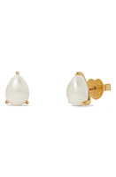 Kate Spade New York imitation pearl stud earrings in Cream/Gold at Nordstrom