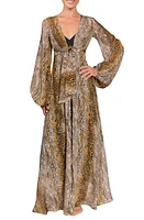 Everyday Ritual Bubble Sleeve Long Robe Singita Anmimal Print at Nordstrom,