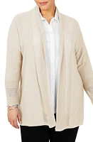 Foxcroft Mixed Stitch Open Front Cardigan at Nordstrom,