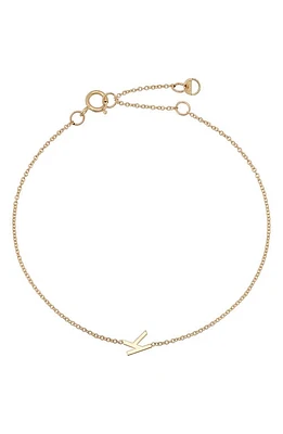 BYCHARI Initial Pendant Bracelet in 14K Yellow Gold-K at Nordstrom