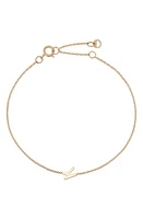 BYCHARI Initial Pendant Bracelet in 14K Yellow Gold-K at Nordstrom