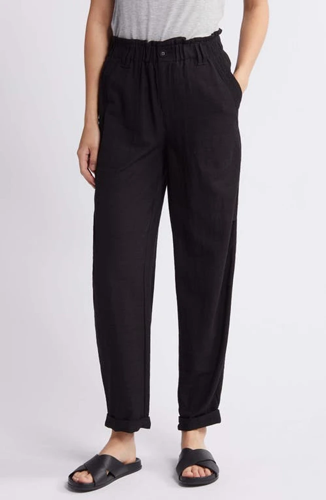 Wit & Wisdom Skyrise Paperbag Waist Cuff Straight Leg Pants at Nordstrom,