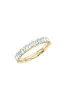 HauteCarat Lab Created Baguette Diamond Half Eternity Ring in 18K Gold at Nordstrom