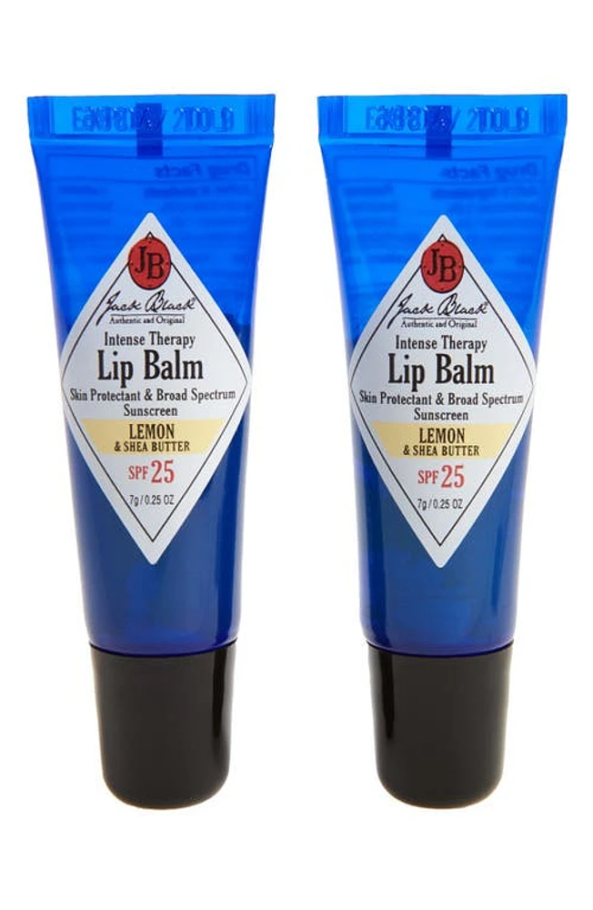 Jack Black Intense Therapy Lip Balm SPF 25 Duo in Lemon Shea at Nordstrom