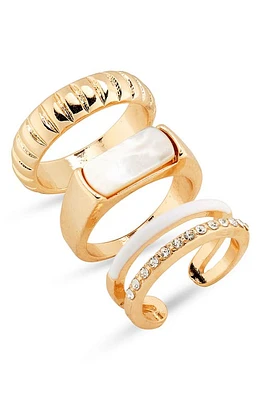 BP. Set of 3 Assorted Rings Gold- White at Nordstrom,