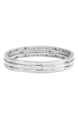 Nordstrom Bamboo Link Stretch Bracelet in Rhodium at Nordstrom