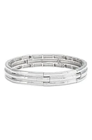 Nordstrom Bamboo Link Stretch Bracelet in Rhodium at Nordstrom