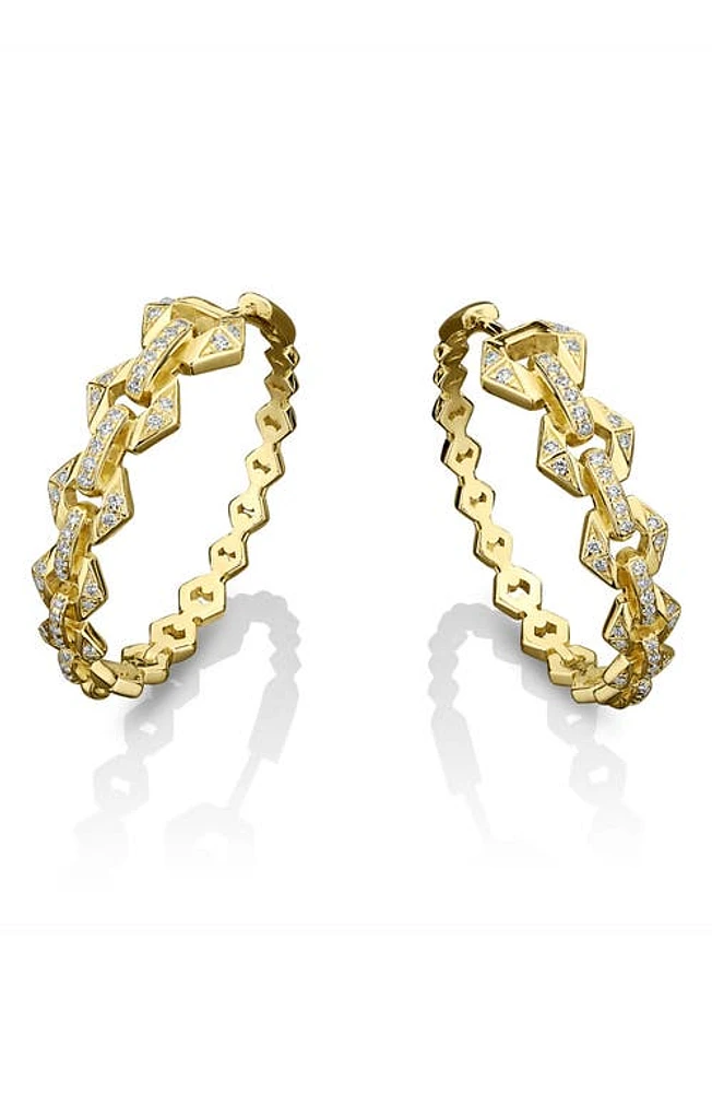 DRIES CRIEL Flowe Pavé Diamond Hoop Earrings in Yellow Gold at Nordstrom