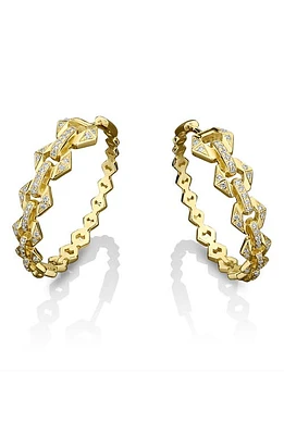 DRIES CRIEL Flowe Pavé Diamond Hoop Earrings in Yellow Gold at Nordstrom