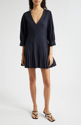 Cinq à Sept Sawyer Cotton Blend Minidress Navy at Nordstrom,