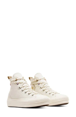 Converse Chuck Taylor All Star Lift High Top Sneaker Egret/Utility Sunflower at Nordstrom,