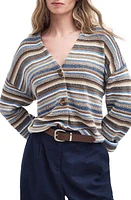 Barbour Blakeney Stripe Cardigan Blue/Brown Multi at Nordstrom, Us