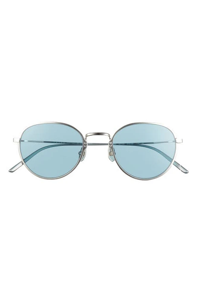 Prada Phantos 50mm Small Round Sunglasses in Silver/Blue at Nordstrom