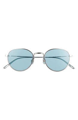 Prada Phantos 50mm Small Round Sunglasses in Silver/Blue at Nordstrom