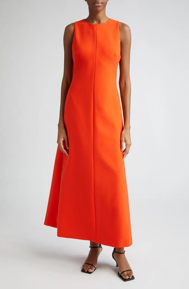 Brandon Maxwell Shiva Sleeveless A-Line Dress Red Orange at Nordstrom,