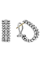 LAGOS Caviar Spark Diamond Oval Hoop Earrings in Silver/Diamond at Nordstrom