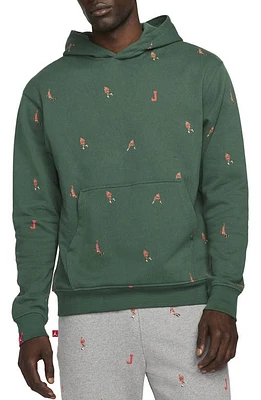 Jordan Essentials Graphic Fleece Hoodie in Noble Green/White at Nordstrom, Size X-Large