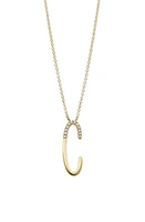 Bony Levy Diamond Initial Pendant Necklace in Yellow Gold-C at Nordstrom, Size 18