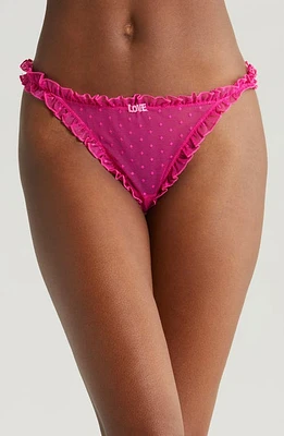 Love Stories Lana Frilled Thong Pink at Nordstrom,