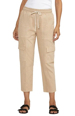 JAG Tie Waist Crop Cargo Pants Humus at Nordstrom, 26