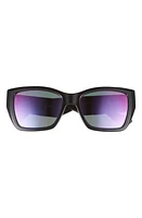 Kurt Geiger London 54mm Rectangular Sunglasses in Black Opaque/Rainbow at Nordstrom