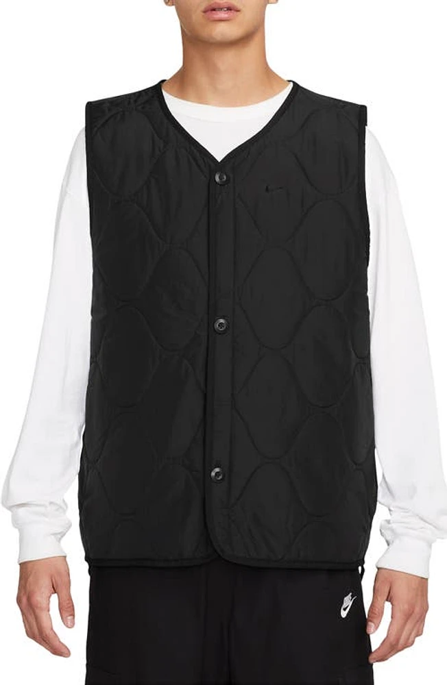 Nike Woven Insulated Military Vest Black/Black at Nordstrom,