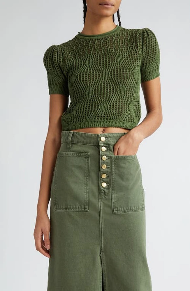 Ulla Johnson Capri Crop Sweater in Juniper at Nordstrom, Size Small