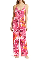 Natori Poppy Crêpe de Chine Pajamas Pink Combo at Nordstrom,