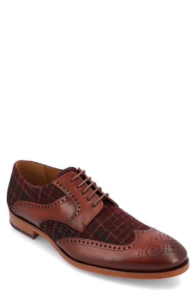 TAFT Wallace Wingtip Derby Red Plaid at Nordstrom,