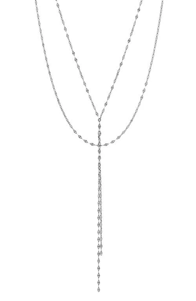 Lana Blake Lariat Necklace in White Gold at Nordstrom