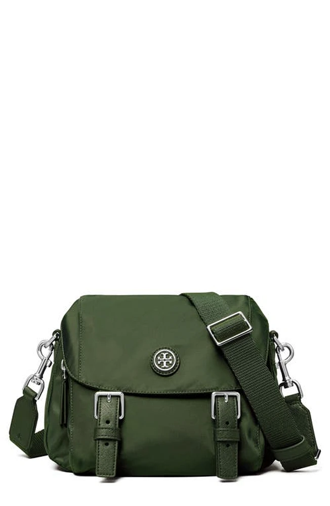 Tory Burch Small Nylon Messenger Bag in Basil at Nordstrom