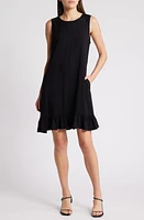 halogen(r) Sleeveless Shift Dress Rich Black at Nordstrom,