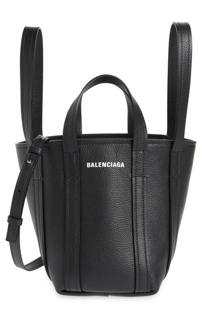 Balenciaga Extra Small Everyday North/South Leather Tote in Black/White at Nordstrom