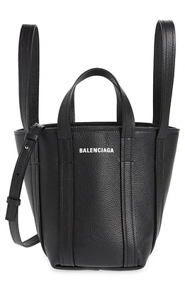 Balenciaga Extra Small Everyday North/South Leather Tote in Black/White at Nordstrom