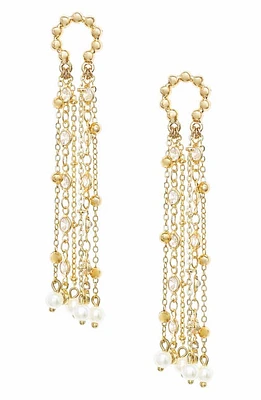 Ettika Fringe Drop Frontal Hoop Earrings in Gold at Nordstrom