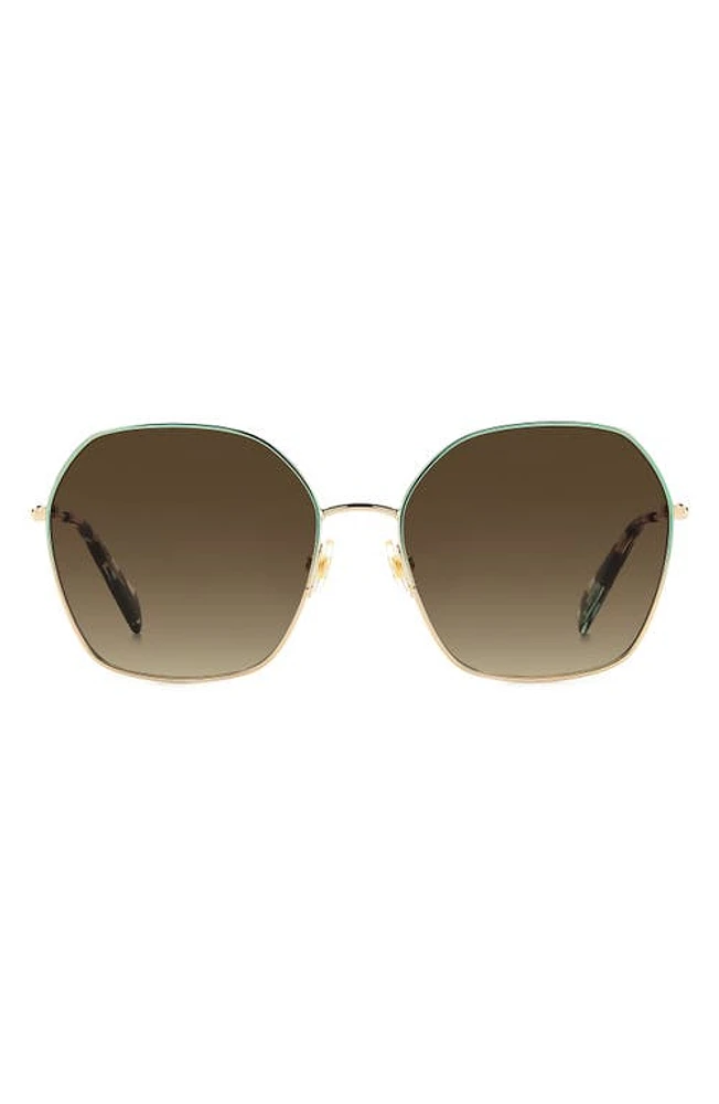 Kate Spade New York kenna 57mm square sunglasses in Gold Blue/Brown Gradient at Nordstrom