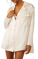 Free People Like Honey Long-Sleeve Satin Pajama Shirt at Nordstrom,