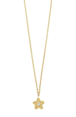 Bony Levy Kids' 14K Gold & Diamond Flower Pendant Necklace in 18K Yellow Gold at Nordstrom, Size 15