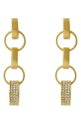 Dean Davidson Petit Link Pavé Statement Drop Earrings in White Topaz/Gold at Nordstrom