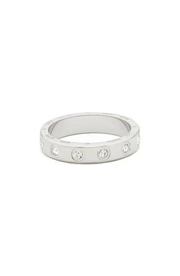 Kate Spade New York cubic zirconia band ring in Clear/Silver at Nordstrom, Size 7