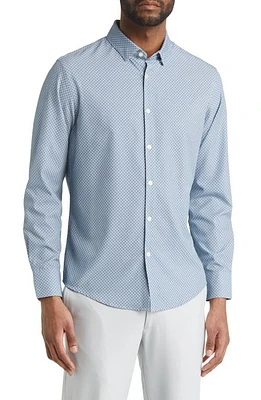 Mizzen+Main Leeward Floral Button-Up Performance Shirt in Ashley Blue Floral Print at Nordstrom, Size Small