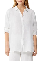 Eileen Fisher Easy Classic Organic Cotton Button-Up Shirt White at Nordstrom,