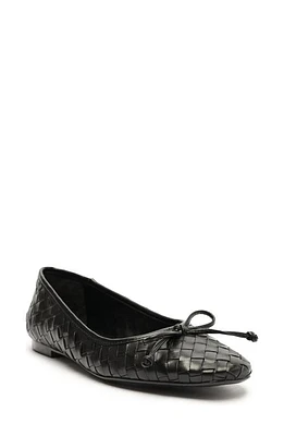 Schutz Arissa Woven Ballet Flat Black at Nordstrom,