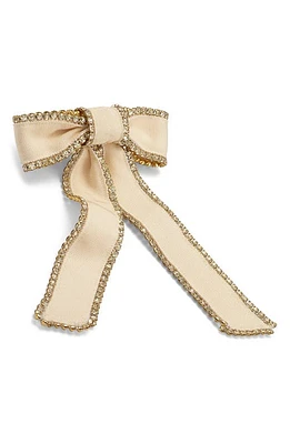 LELET NY Lilly Crystal Ribbon Bow Barrette in Ivory at Nordstrom