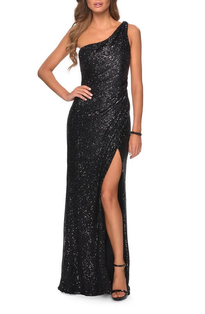 La Femme One-Shoulder Sequin Gown at Nordstrom,