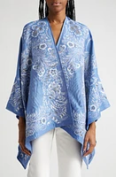 Etro Bandana Jacquard Cape in Print On Blue Base at Nordstrom