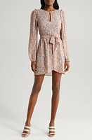 PAIGE Verona Paisley Long Sleeve Silk Minidress in Salton Sea Multi at Nordstrom, Size 10